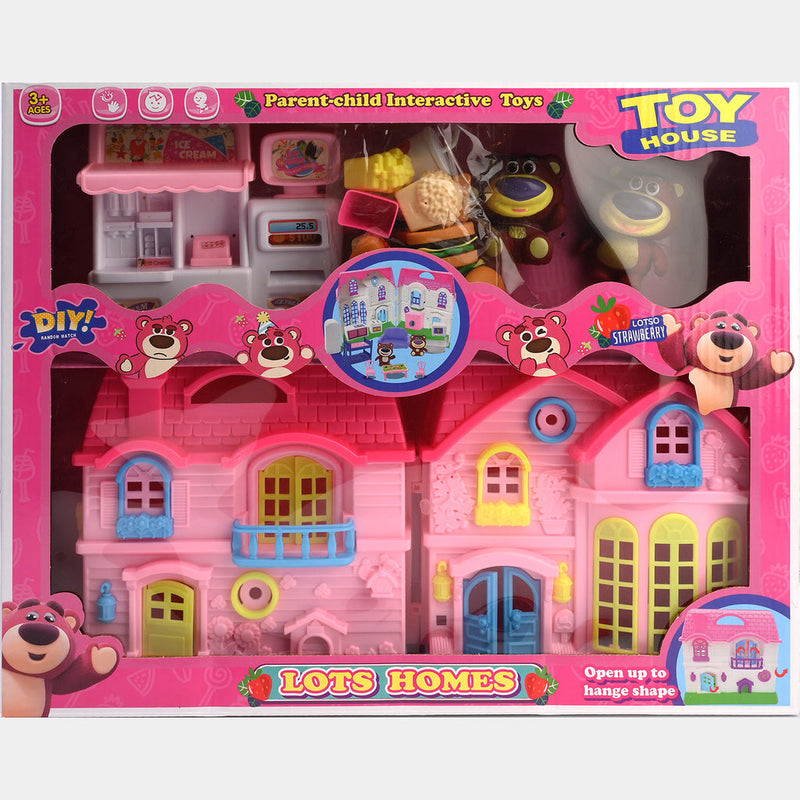 Lots Homes  Strawberry-Themed DIY Toy House Set